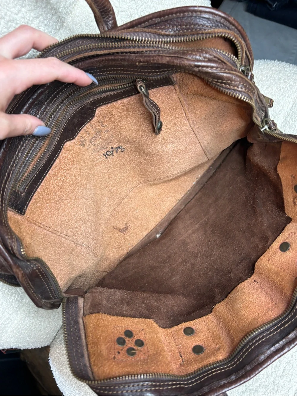 Will Leather Goods Vintage Leather Briefcase Messenger Bag Dark Brown